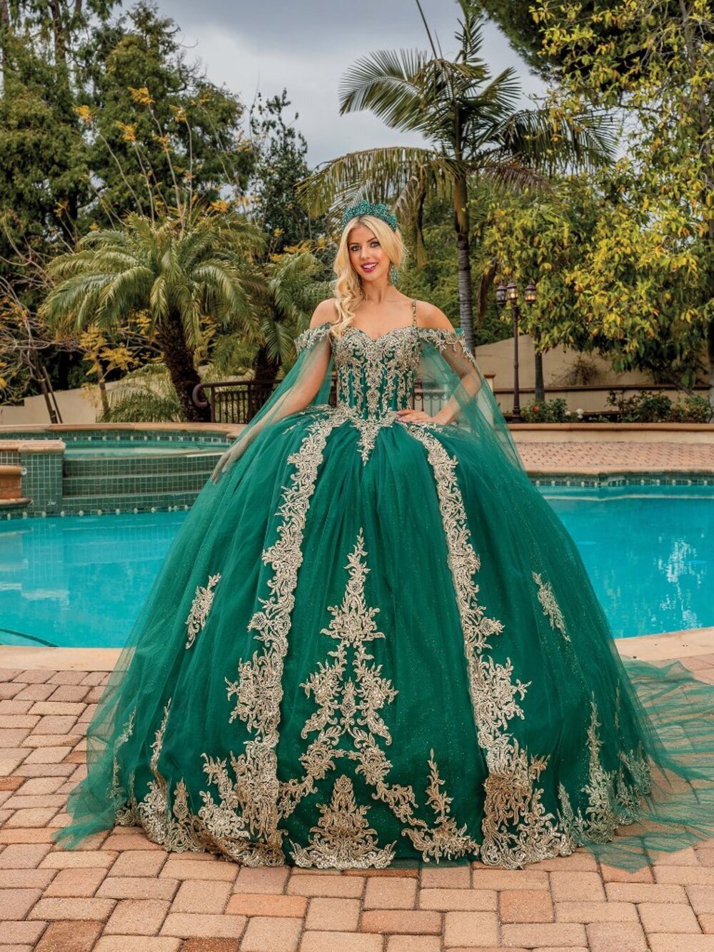 NEW HUNTER-GREEN Evening Gown Floor Length Formal Elegant Stunning 1768